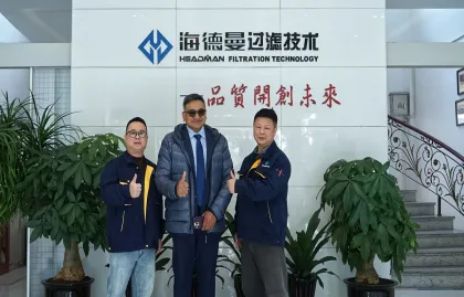 Indyjscy klienci odwiedzają Zhejiang Headman na inspekcję, łącząc siły, by odkrywać nowe horyzonty technologii filtracji